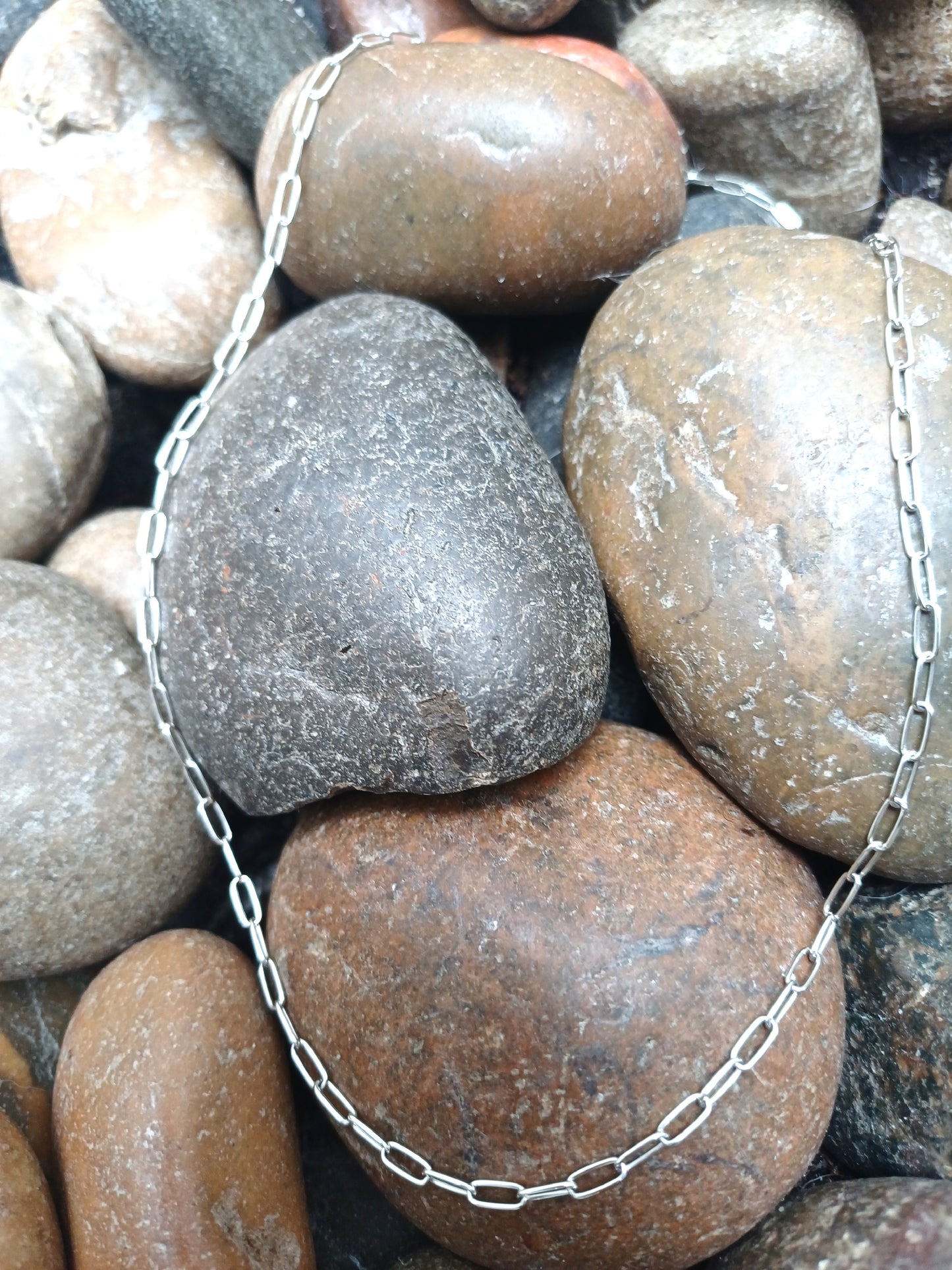 sterling silver paper clip chain necklace