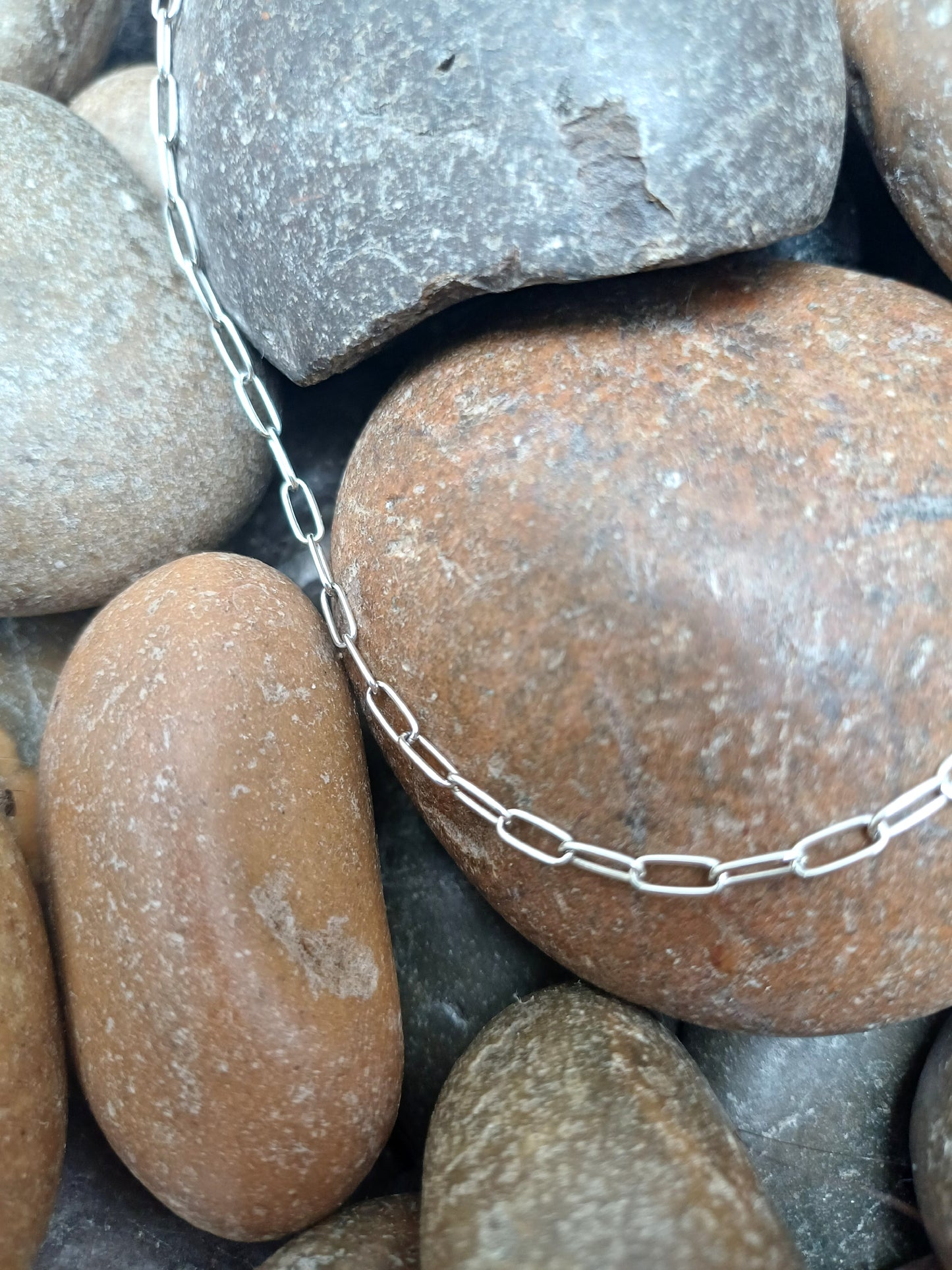 sterling silver paper clip chain necklace
